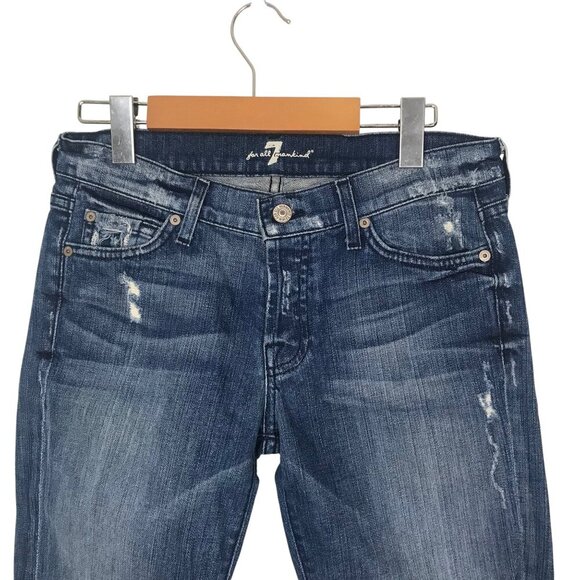 7 For All Mankind Denim Shorts Bermuda Style Size 25 - Picture 3 of 8